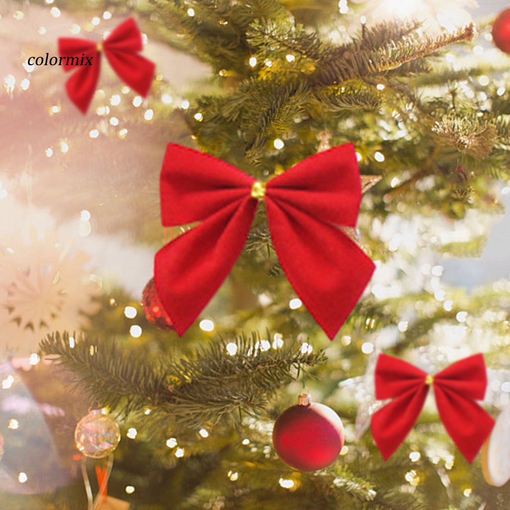 Set 12 Nơ Đỏ Trang Trí Cây Thông Noel