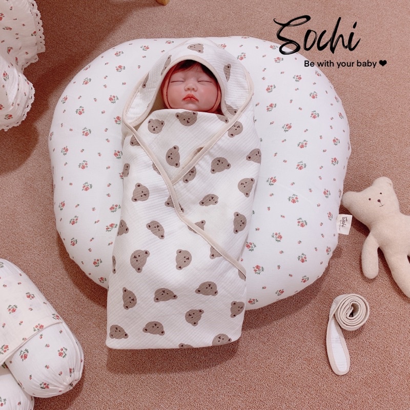 Gối chống trào ngược vải xô muslin cao cấp cho bé