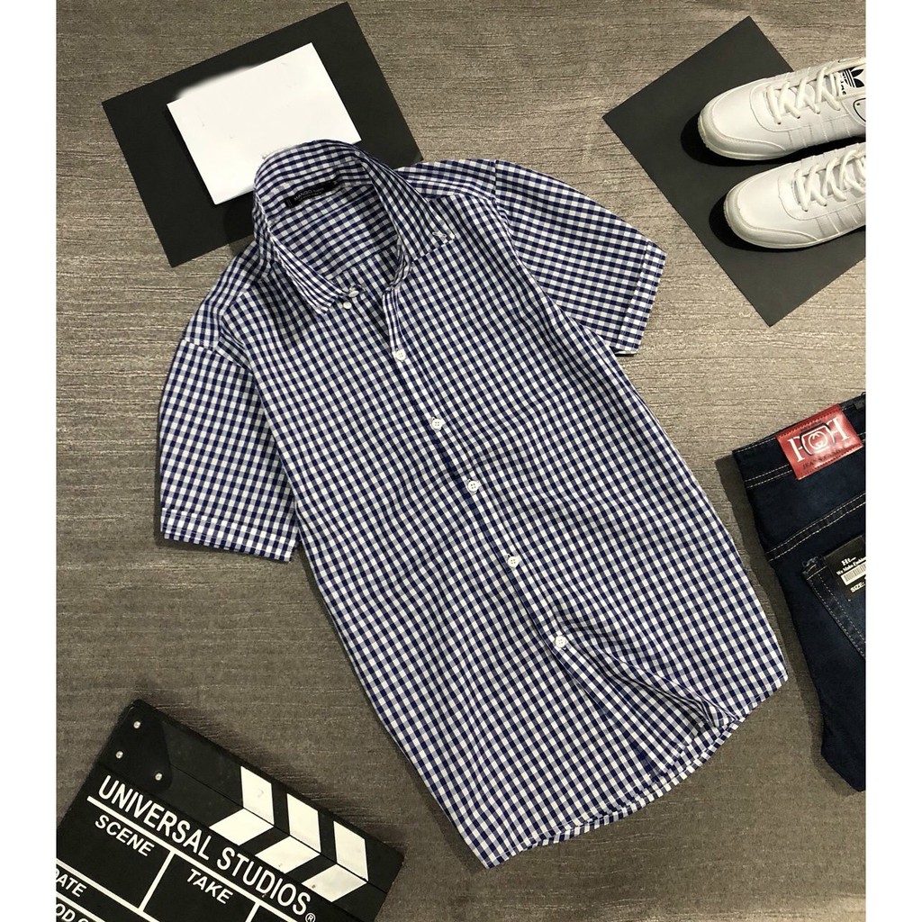 Áo sơ mi ngắn tay thiết kế caro cao cấp thời trang nam Liyor - TASM3022 | BigBuy360 - bigbuy360.vn