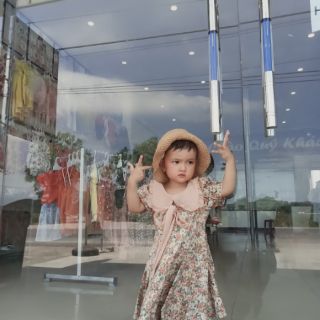 Váy hoa nhí thô lụa cho bé