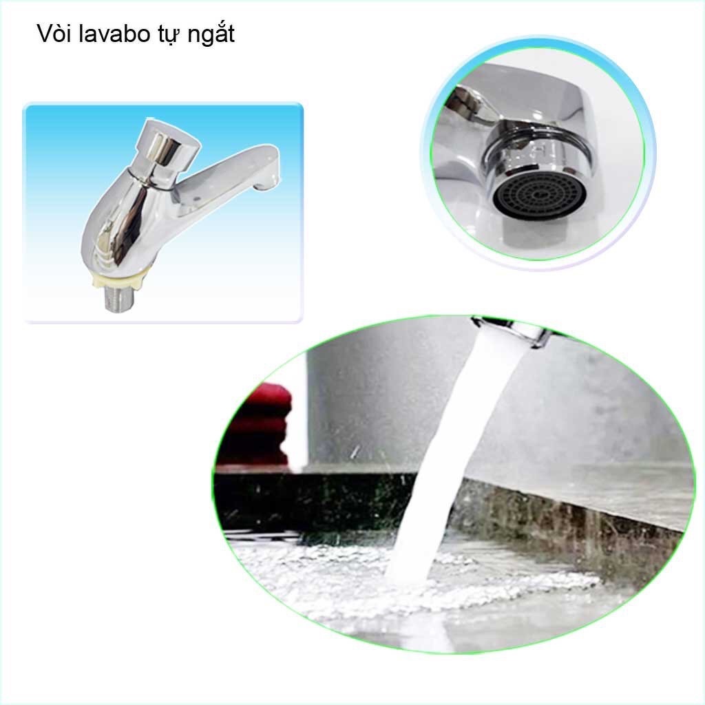 Vòi lavabo tự ngắt nước, Vòi bán tự động ấn rất nhẹ, vòi ấn tay tự động tiêt kiệm nước tốt sử dụng tốt