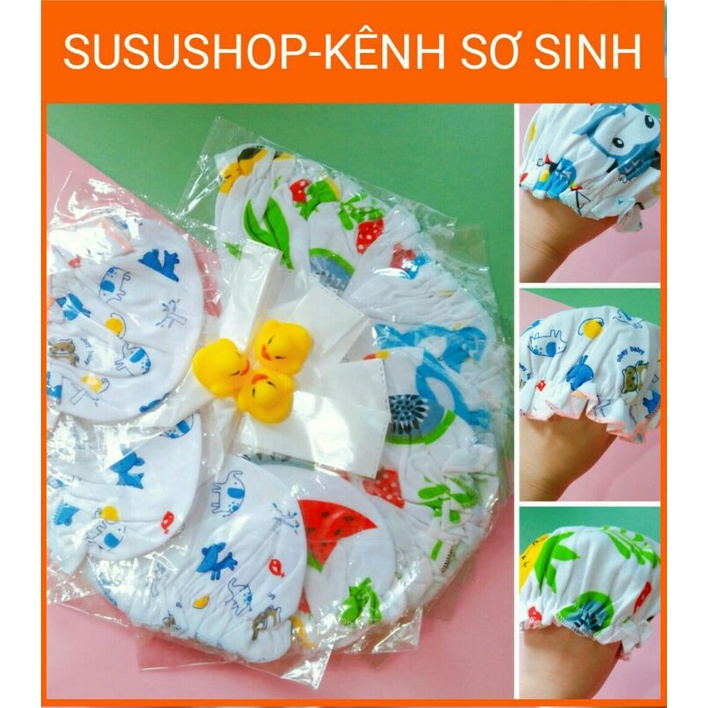 NÓN BÈO COTTON NỈ NHIỀU MẪU CHO BÉ 0-3M