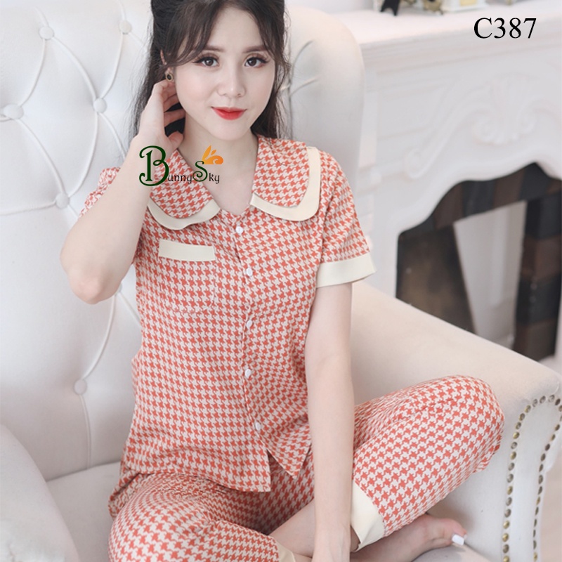 [BunnySky] Quần áo nữ, đồ bộ mặc nhà nữ chất lụa hàn mềm mịn mát, không nhăn