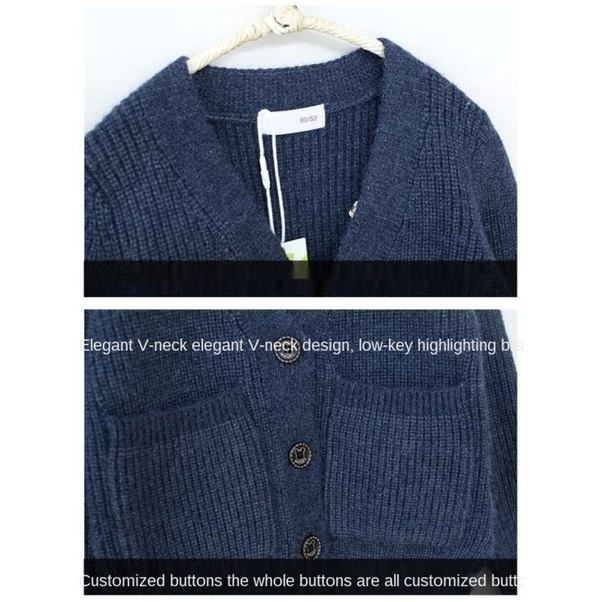 Áo Khoác cardigan Dệt Kim Cổ Trái Tim Cho Bé