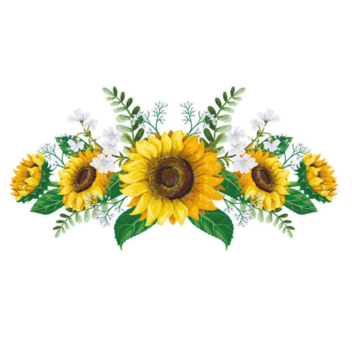 Sticker Dán Tường Chống Thấm Nước Họa Tiết Hoa Hướng Dương 30 * 60cm Trang Trí Nhà Cửa