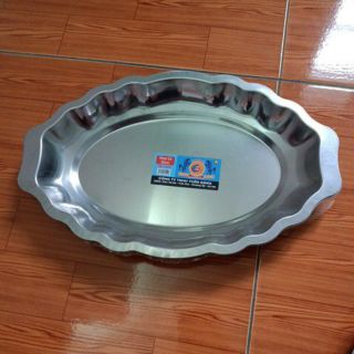 Khay inox bày cá dài 35cm