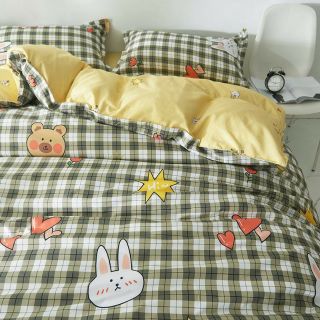 Bộ Chăn Ga Gối Tim Đôi Cotton Poly