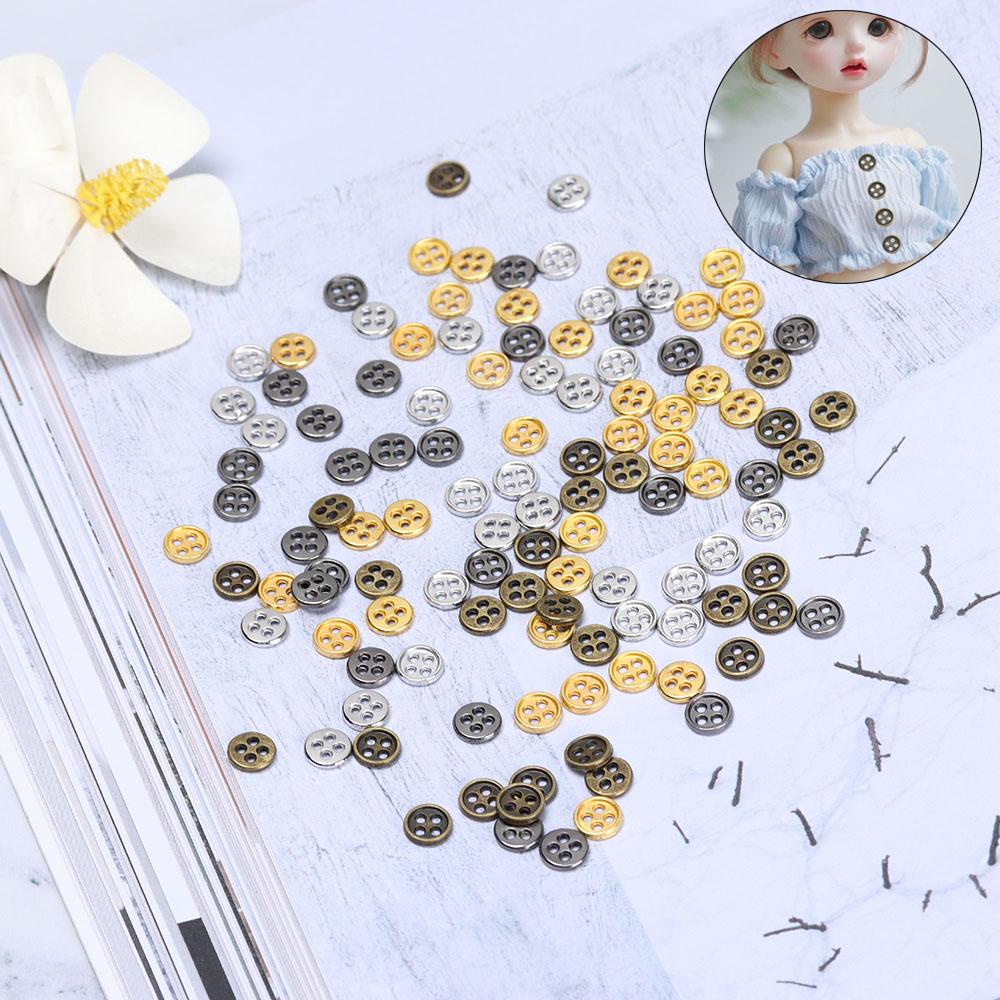 Set 50 Nút Kim Loại Mini 6mm Dành Cho Búp Bê