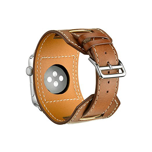 Dây đeo bằng da thật cho đồng hồ thông minh Apple Watch Series 1 2 3 4 5 6 SE 38mm 42mm 40mm 44mm