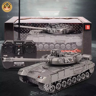 Bộ Đồ Chơi Xe Tăng Điều Khiển Loại Lớn 33cm Quay Nòng, Di Chuyển Siêu Tốc, Phát Nhạc Quân Sự Siêu Cấp