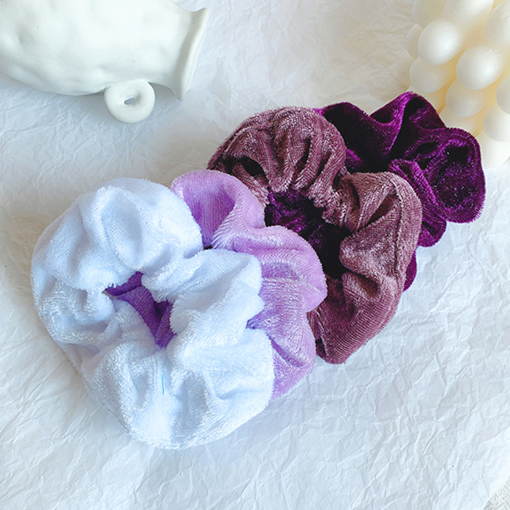 Dây buộc tóc nhung màu trơn dành cho nữ