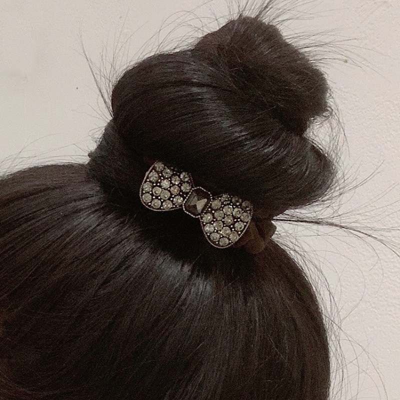 Dây Cột Tóc Hình Nơ Đính Kim Cương Lấp Lánh Phong Cách Hàn Quốc