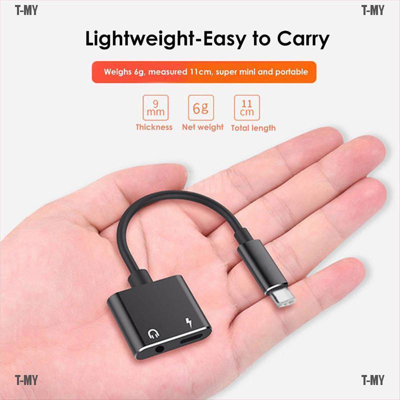 << T-my > Adapter 2 Trong 1 Type-c Sang 3.5mm Aux Audio Usb C