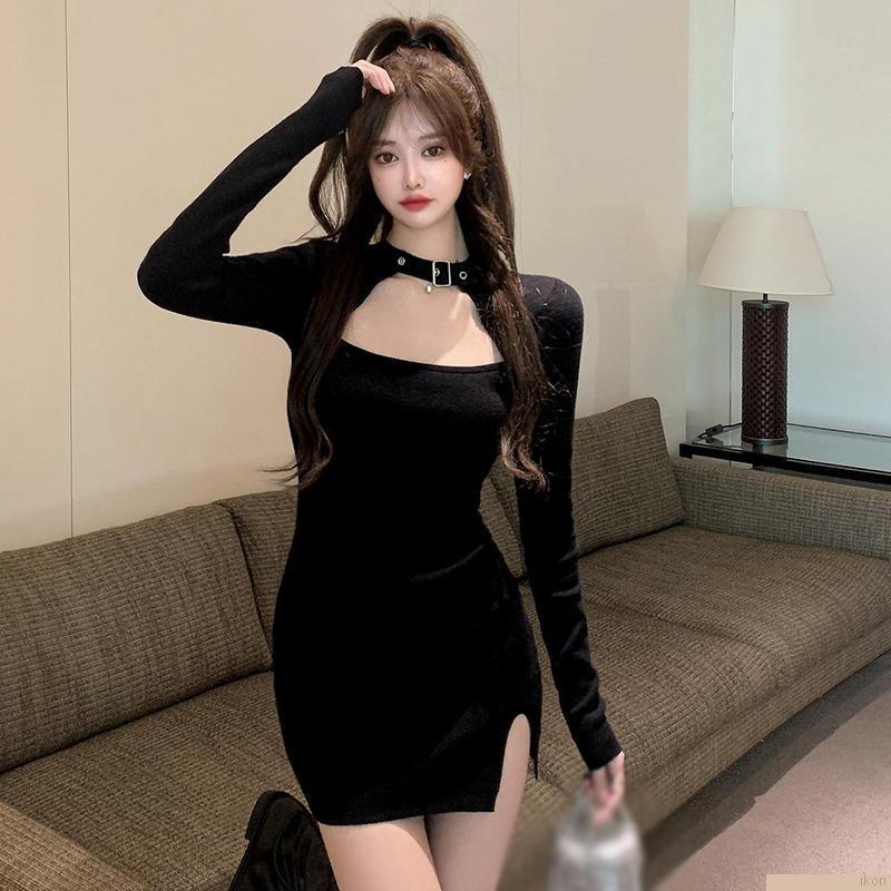 Váy body cổ vuông khoét hông quyến rũ