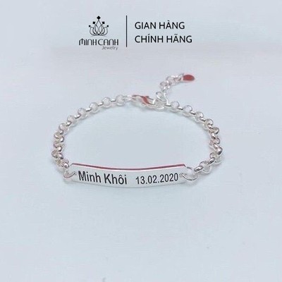 Lắc Bạc Ta Khắc Tên Theo Yêu Cầu Miễn Phí Cho Bé - Minh Canh Jewelry
