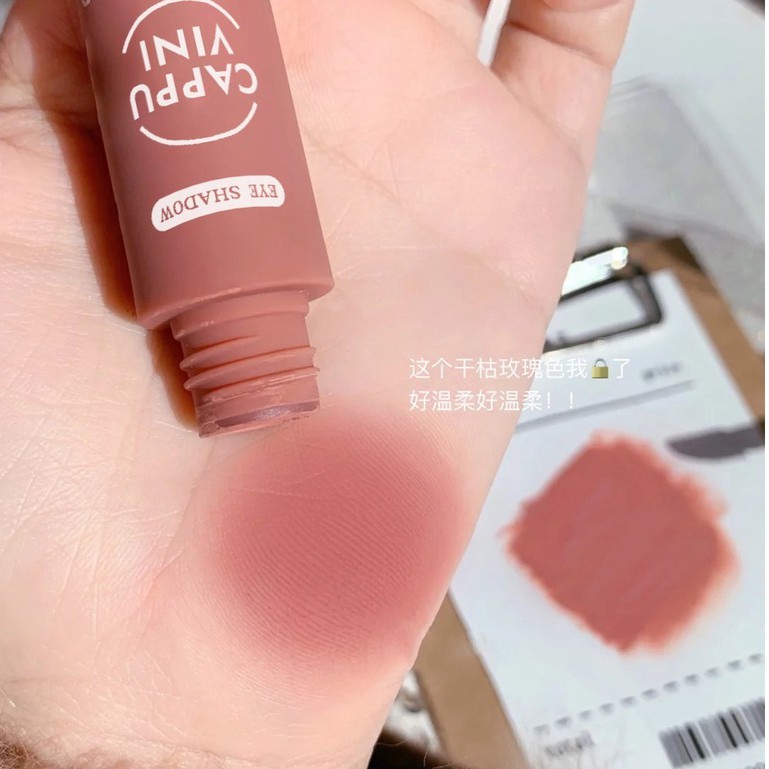 (Hàng Mới Về) Phấn mắt Cappuvini Dạng Lỏng Lâu Trôi Trang Điểm Tự Nhiên+Kem Má Hồng