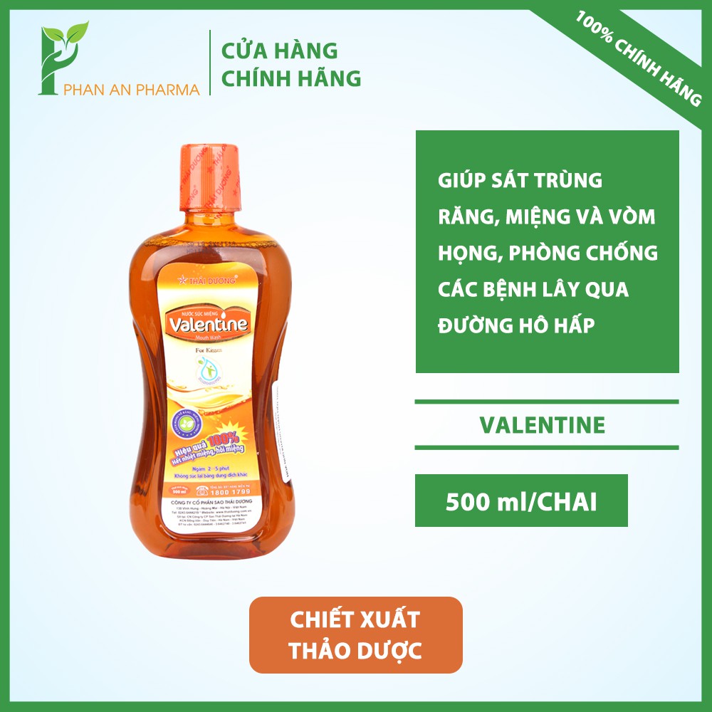 Nước súc miệng Ngừa nhiệt miệng, hôi miệng Valentine 500ml CN162