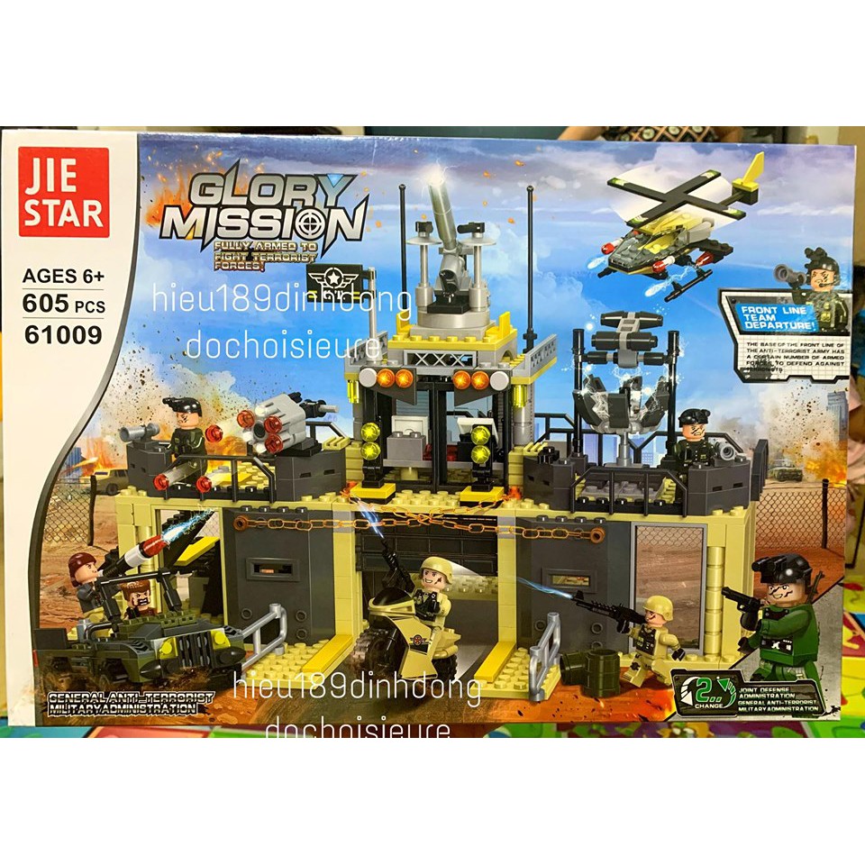 Lắp ráp xếp hình not Lego City 61009 : Pháo đài vô địch của quân đội 605 mảnh