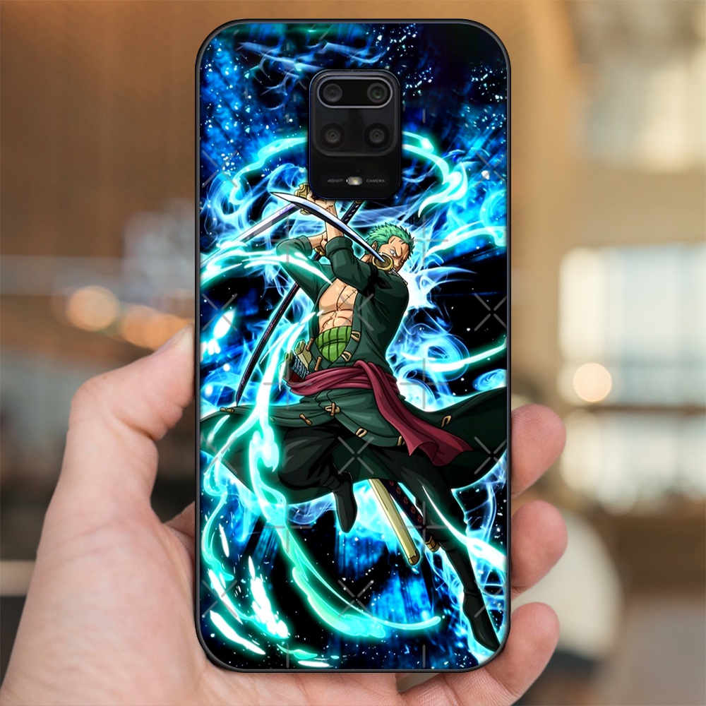 Ốp lưng Xiaomi Redmi Note 9s, Note 9 Pro viền đen in hình Zoro One Piece