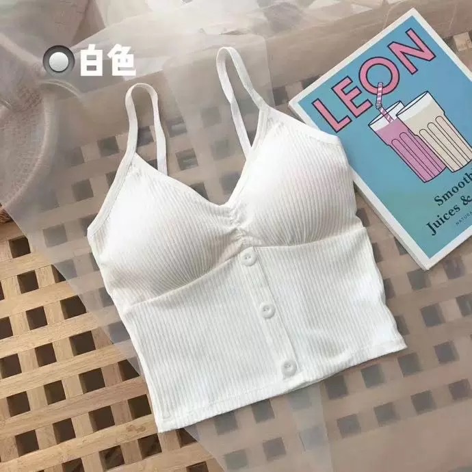 Bra nữ đính khuy, áo hai dây nữ đính cúc có đệm mút ngực không gọng siêu xinh, sang chảnh hàng Quảng Châu
