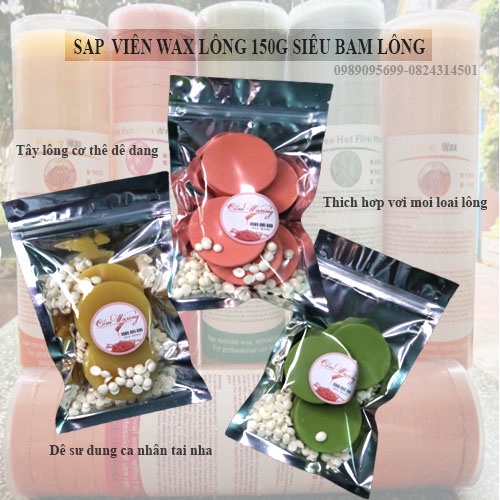 150G Sáp wax lông nóng dạng viên siêu bám cao cấp dùng cho các loại lông thư, mỏng, dày, cứng loại tốt