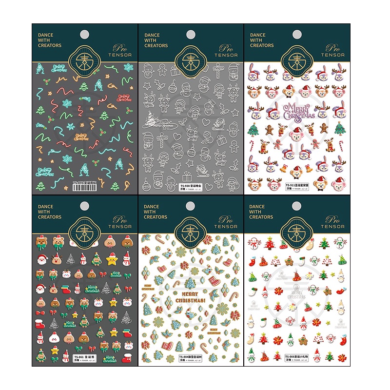 Miếng Dán Trang Trí Móng Tay Họa Tiết Giáng Sinh TS940