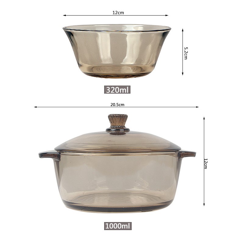 Set 5 bát thủy tinh Chunming - bộ đồ bàn ăn cao cấp, đẹp mắt, tiện dụng