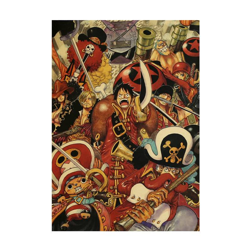 Tranh Treo Tường Trang Trí Hình Nhân Vật Hoạt Hình One Piece 35x50cm