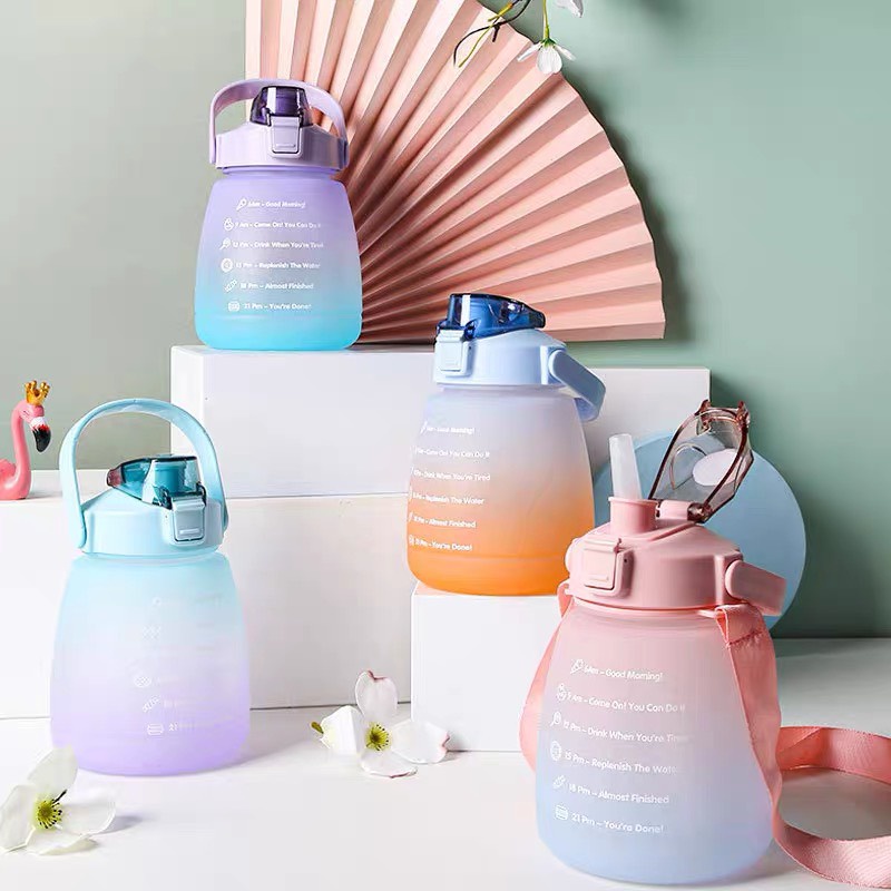 [KHÁCH CHỌN MÀU] Bình đựng nước 1.3 Lít có ống hút khi bật nắp - TONGKHOHUYHOANG168