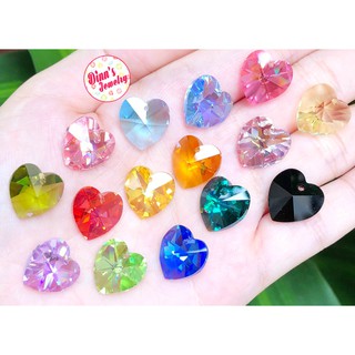 ĐỦ MÀU - Hạt Pha Lê Swarovski hình Trái Tim - Crystal Heart Pendant 6202 - size 14mm