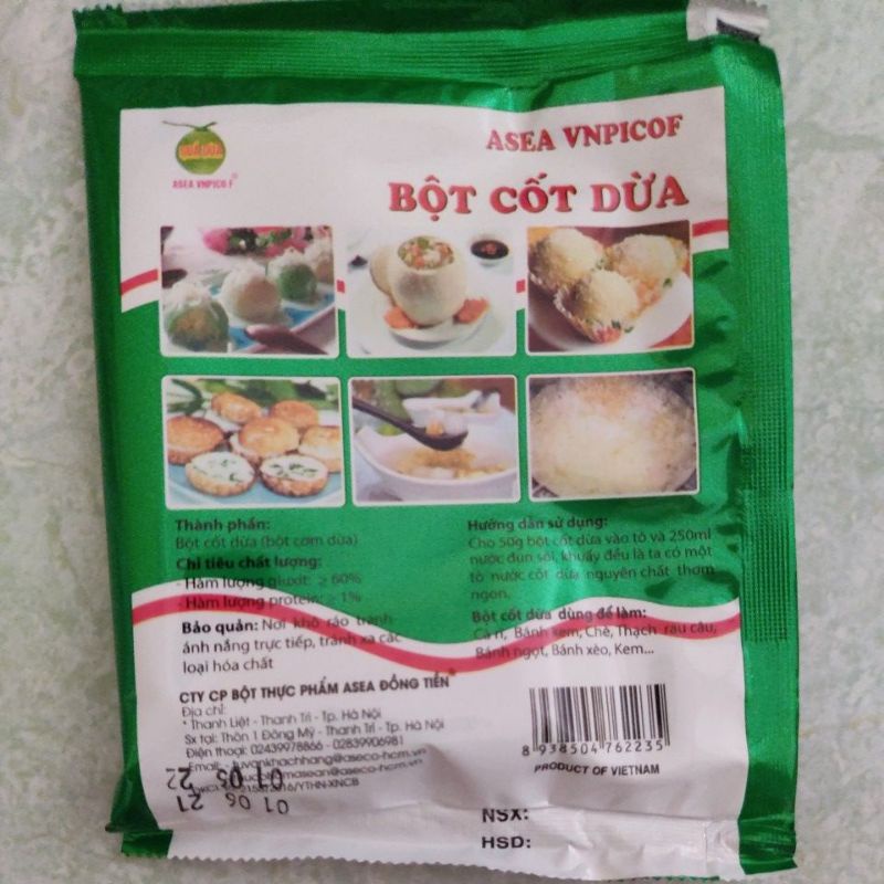 bột cốt dừa/bột cốt dừa nguyên chất 50g/1 gói