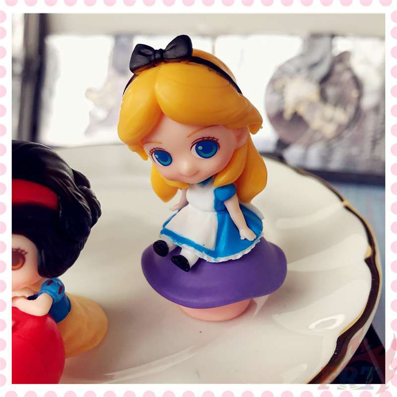 Set 3 Mô Hình Công Chúa Disney Và Ariel &amp; Alice Trang Trí Bánh