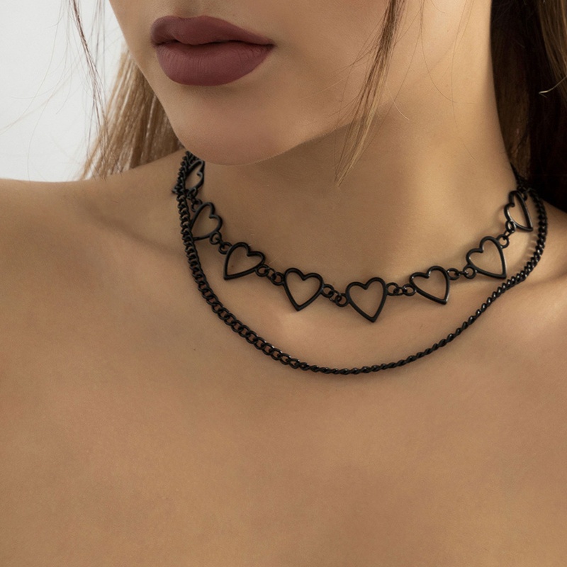 Vòng Cổ Choker Mặt Trái Tim Rỗng Phong Cách Gothic Punk YOUYO