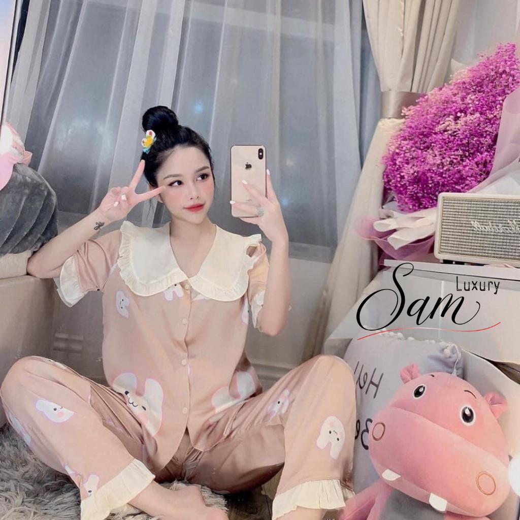 Đồ ngủ nữ, pijama lụa latin cao cấp mặc thoáng mát Sam Luxury