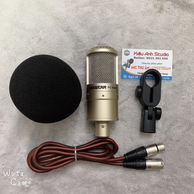 Mic Thu âm Takstar PC K200 kèm dây Canon kết nối suondcard f4 icon foucusite