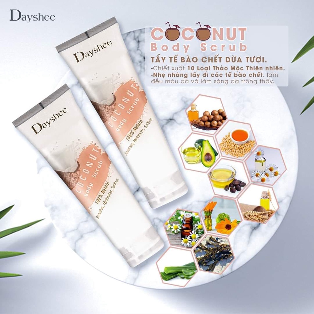 TẨY TẾ BÀO CHẾT BODY CHIẾT XUẤT DỪA TƯƠI DAYSHEE COCONUT BODY SCRUB 40ML CHÍNH HÃNG - 9315