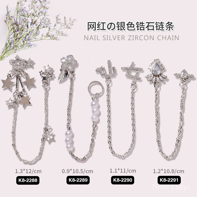 Phụ Kiện Trang Trí Móng Tay Hình Nơ / Ngôi Sao / Ngọc Trai / Đá Zircon / Kim Cương Sang Trọng