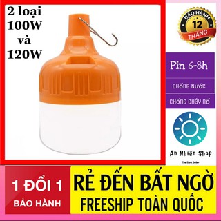 Bóng Đèn LED Sạc Tích Điện 100W Loại Bóng To Sáng Khỏe, 3 Chế Độ Sáng