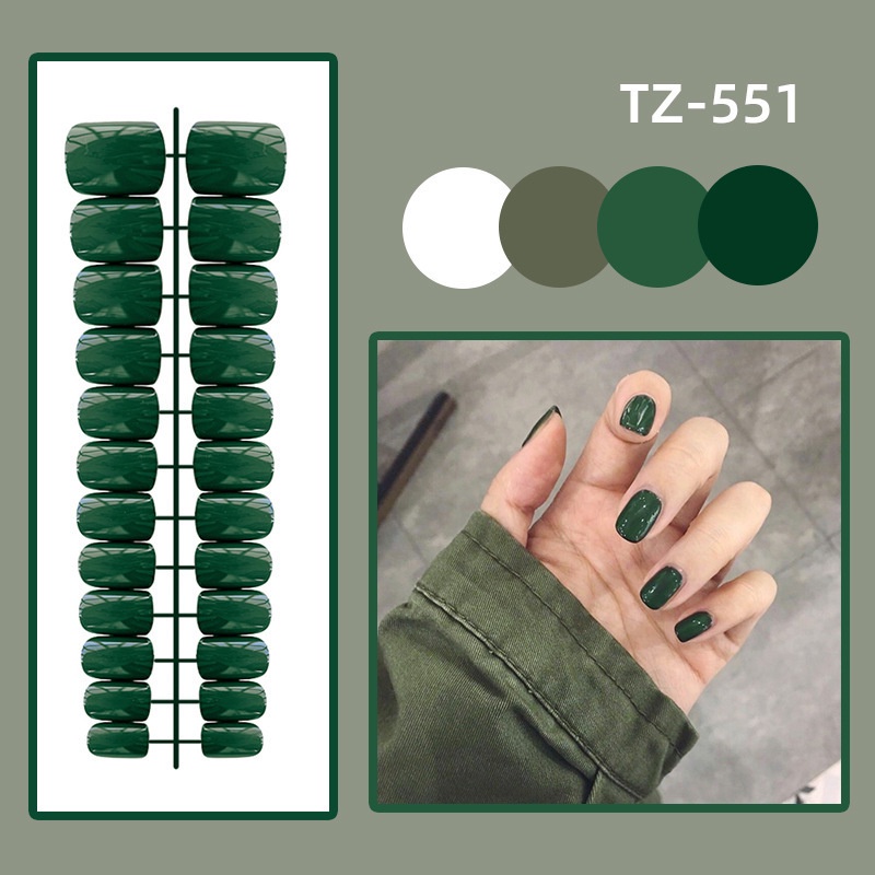 Set 24 móng tay giả đầu tròn màu sắc xinh xắn<br>