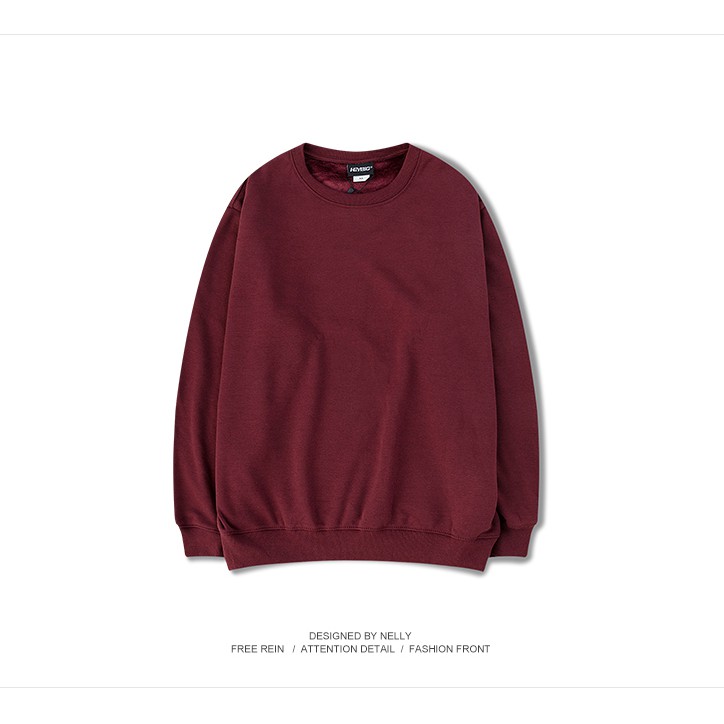 Áo Sweater Nelly Heybig trơn màu đỏ đô