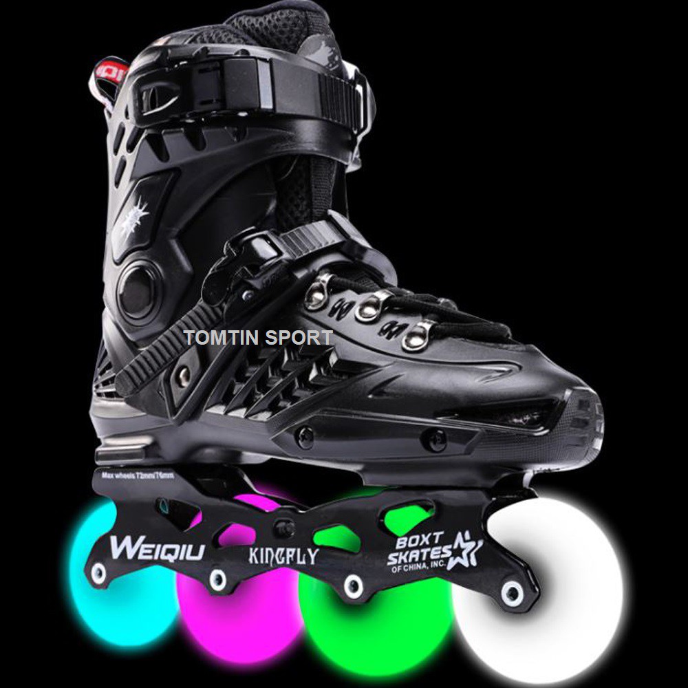 Giày trượt patin người lớn chính hãng WEIQUI KINGFLY, bánh cao su sáng led đẹp lung linh, quà tặng sinh nhật và năm mới