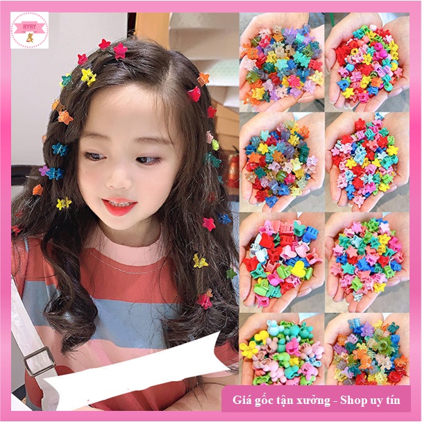 Set Kẹp Tóc Hình Hoa Mini Dễ Thương Xinh Xắn Phong Cách Hàn Quốc