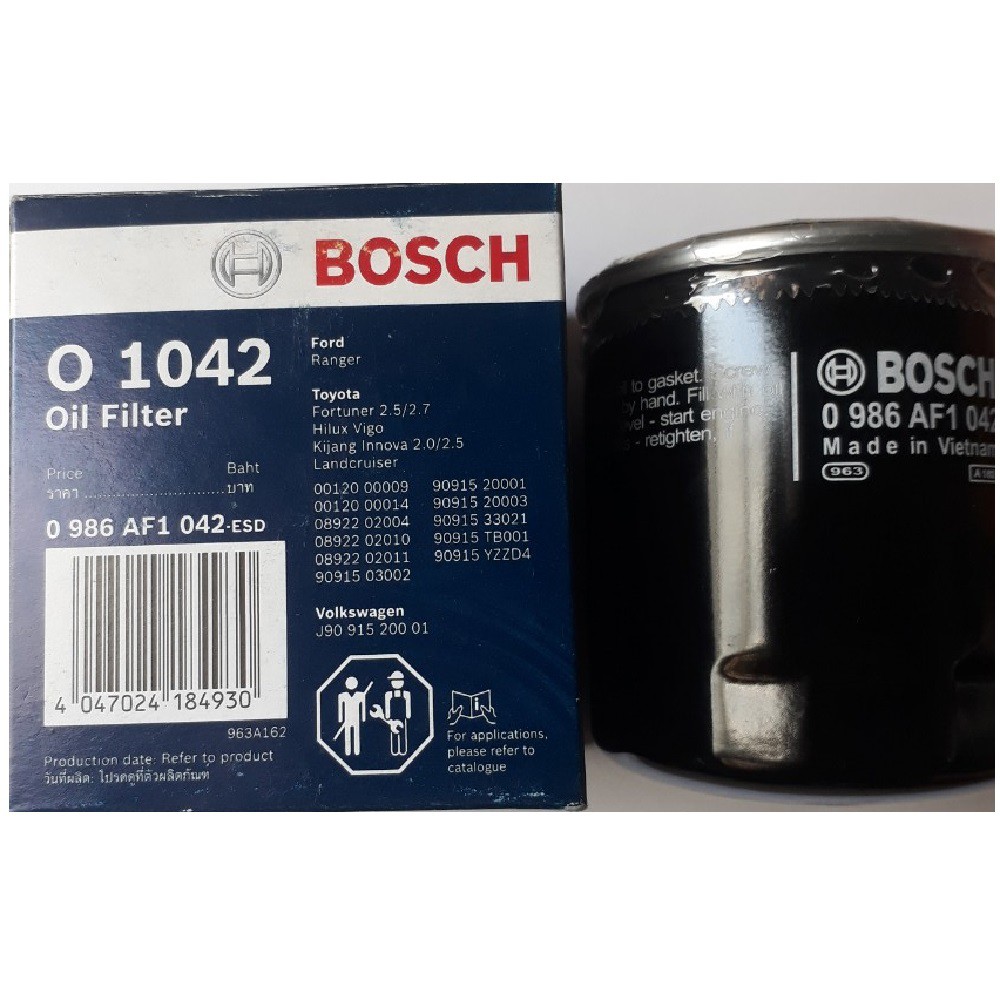 [ CHÍNH HÃNG ] Lọc Nhớt động cơ  Bosch dành Cho Xe Toyota INNOVA phân khúc 2.0 và 2.5  MÃ : AF1042