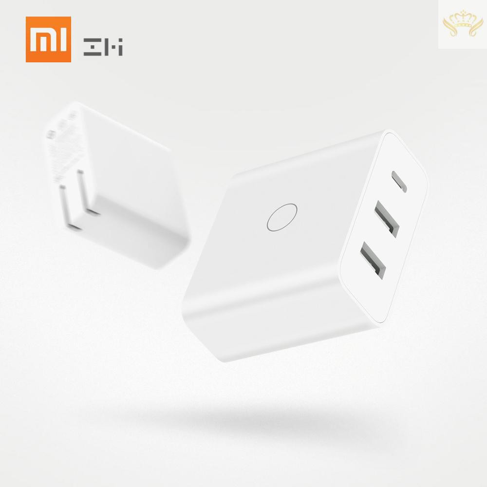 Cốc Sạc Nhanh Xiaomi Zi Ha832 65w Với 3 Cổng Usb 110-240v