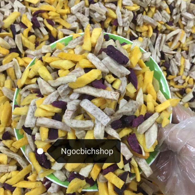 1kg khoai lang vàng, tim, môn sấy vụn tự chọn