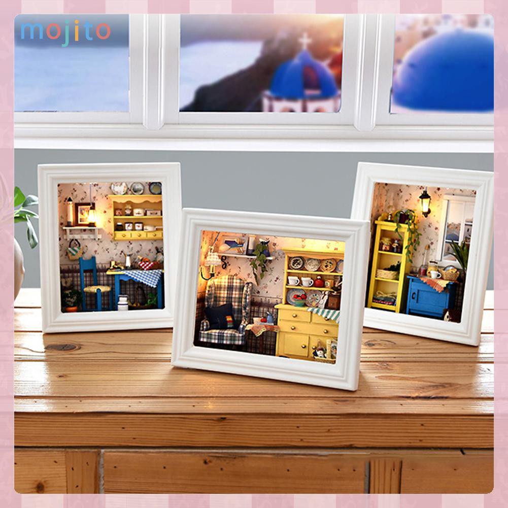 Bộ Đồ Chơi Lắp Ráp Mô Hình Nhà Búp Bê Mojito Kèm Khung Ảnh Diy