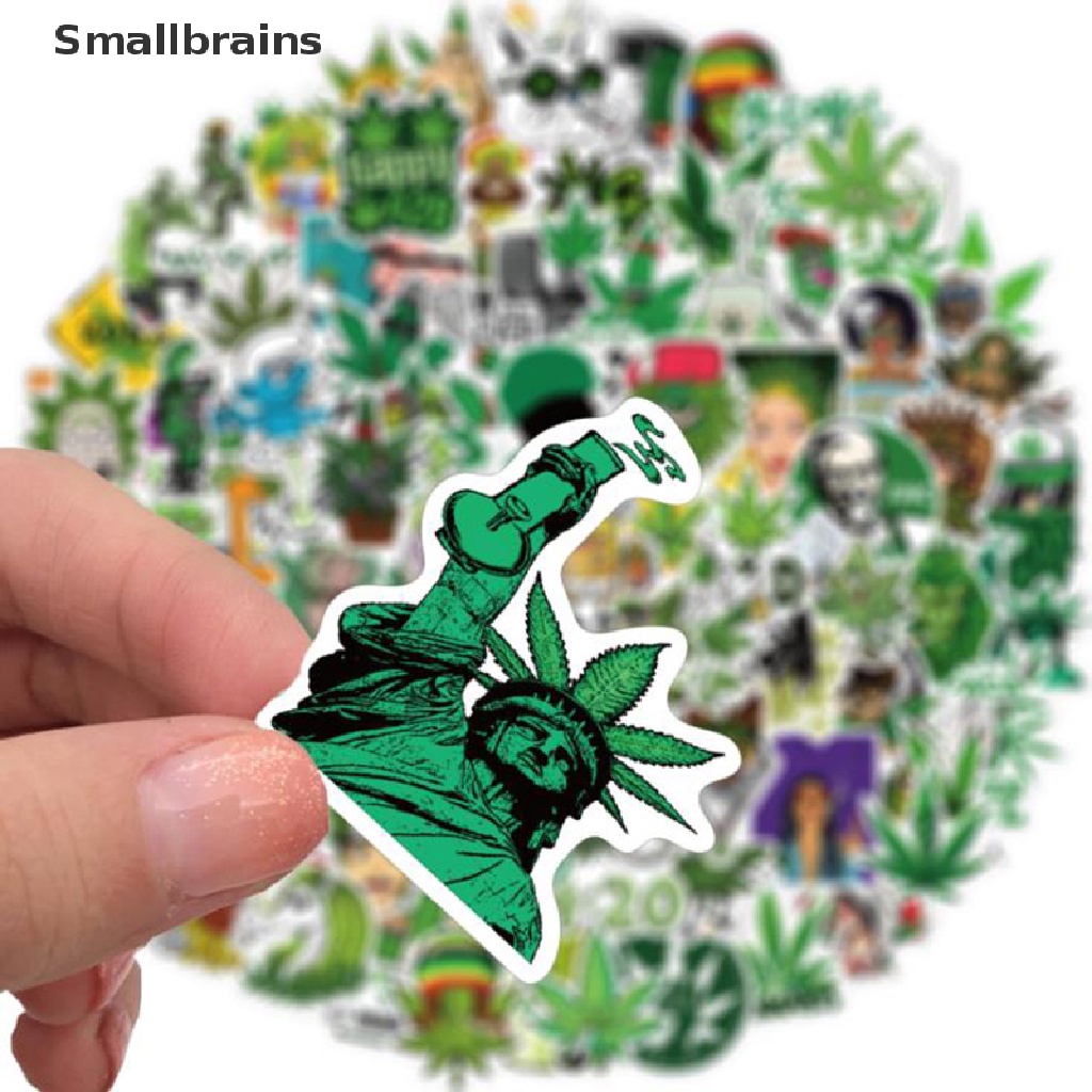 Set 100 Miếng Dán Graffiti Hình Lá Đa Sắc Dùng Trang Trí Mũ Bảo Hiểm Laptop Ván Trượt