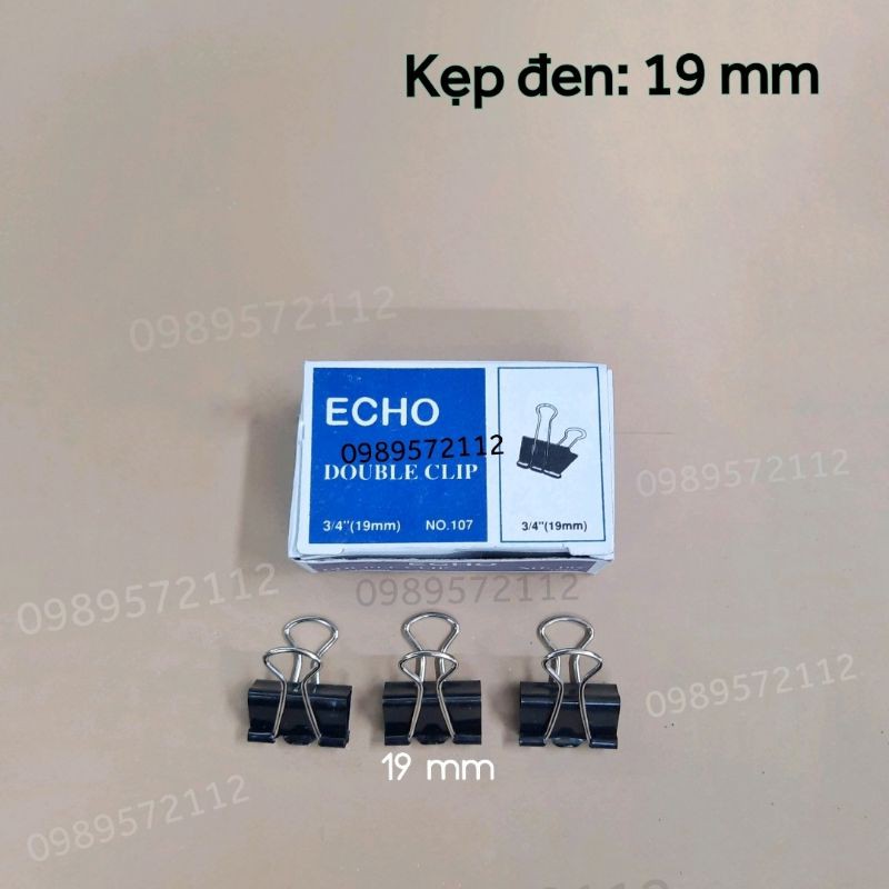 Kẹp bướm,kẹp giấy màu đen các cỡ 15mm-51mm (hộp 12 cái)