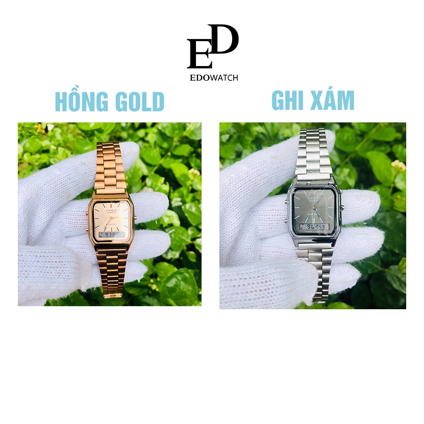 Đồng Hồ Nam, Nữ unisex AQ-230 dây kim loại, vòng tay cuff chống nước, thiết kế thời trang vintage VDD06 | BigBuy360 - bigbuy360.vn