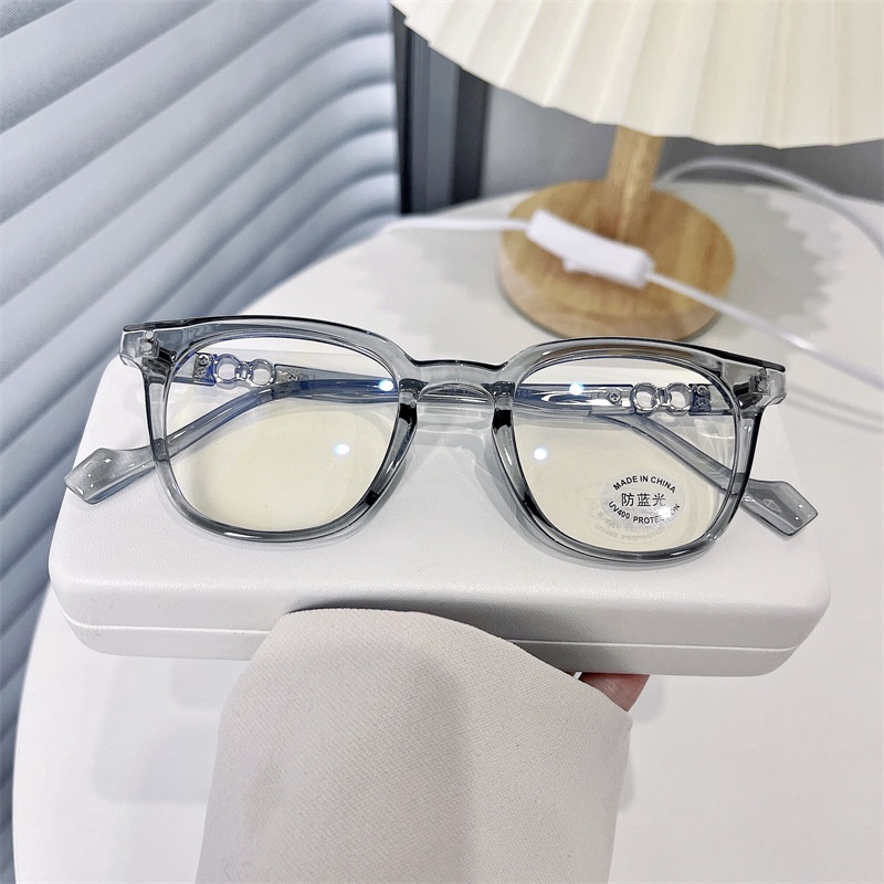 Mắt Kính Gọng Oval Kim Loại Chống Ánh Sáng Xanh Thời Trang Hàn Quốc